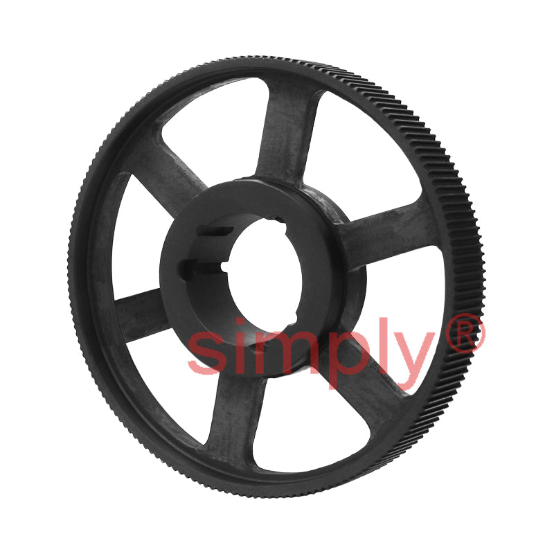 Drive-Flex TL192-8M-50 - 8mm Pitch 192 Tooth Flangeless HTD Type Cast Iron Taper Bore Timing Pulley for 50mm Wide Belts