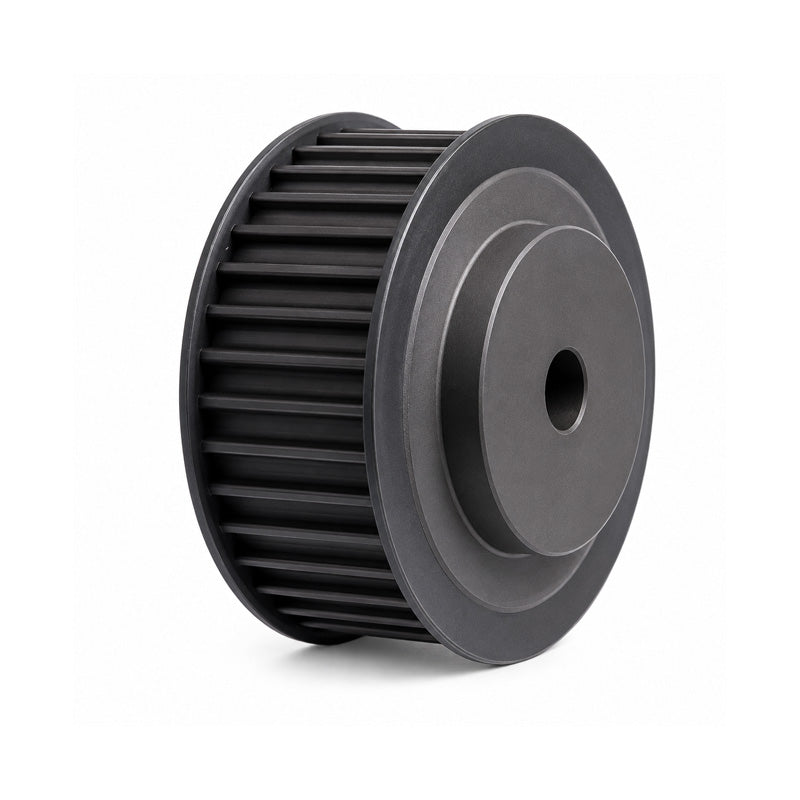 TL18-L-050F - 3/8 inch Pitch 18 Tooth Flanged Tapered Bore Steel Timing Pulley for 1/2 inch Wide Belts