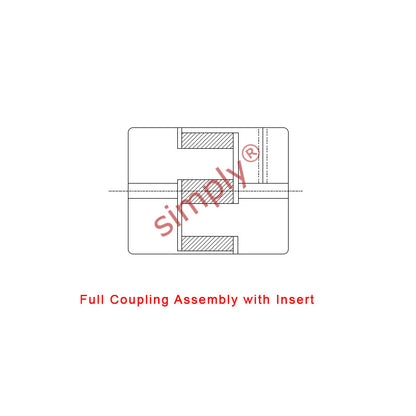Major Branded L095B/L095B Pilot Bored Jaw Coupling Assembly Max Bore 28mm with Nitrile Rubber Insert