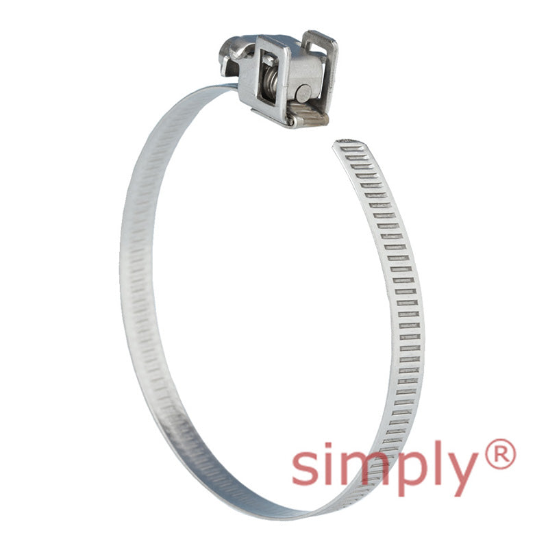 FLS405SS 304 Stainless Steel Jubilee Quick Release Fliplock Strap Adjustment Range 50mm-405mm Band Width 7mm