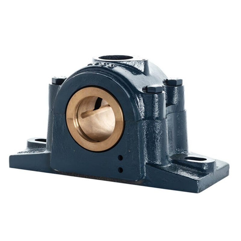 Major Brand LR45M Metric Split Cast Iron Two Bolt Pillow / Plummer Block Housing with 45mm Bore Gunmetal Bush Insert - Allow 3-4 Weeks