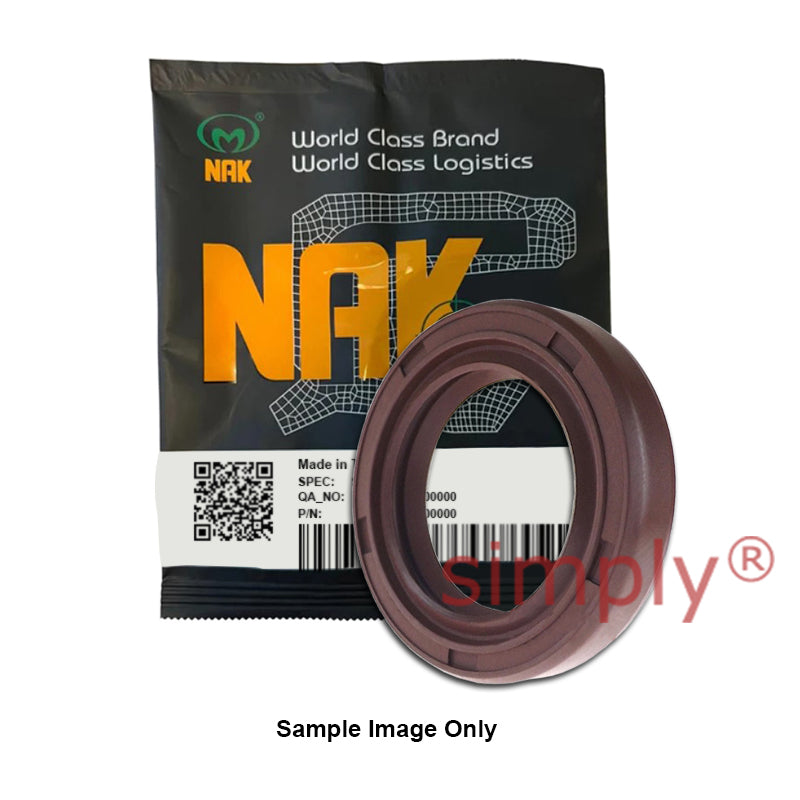 NAK 10x19x6.5mm FKM Rubber Double Lip Rotary Shaft Oil Seal with Stainless Spring TC