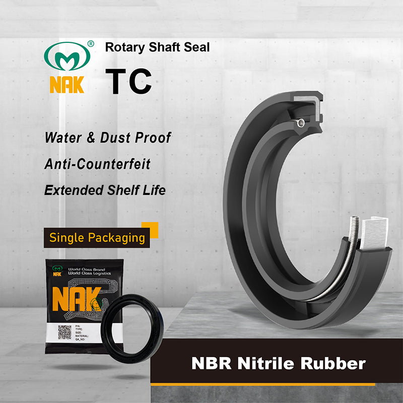 NAK 1.5x2.5x0.5 inch Nitrile Rubber Double Lip Rotary Shaft Oil Seal with Garter Spring TC