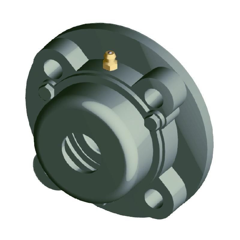 NTN M-C-UCFC215D1 Metric Four Bolt Cast Iron Round Flanged Housing with 75mm Insert with Cast Iron Cover - Open Version - Allow 2-3 Days