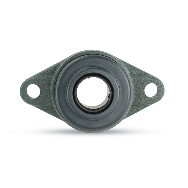 NTN C-UCFL320-314D1 Imperial Two Bolt Oval Cast Iron Flange Housing with 3-7/8 inch Bore Insert with Cast Iron Cover - Open Version - Allow 2-3 Days