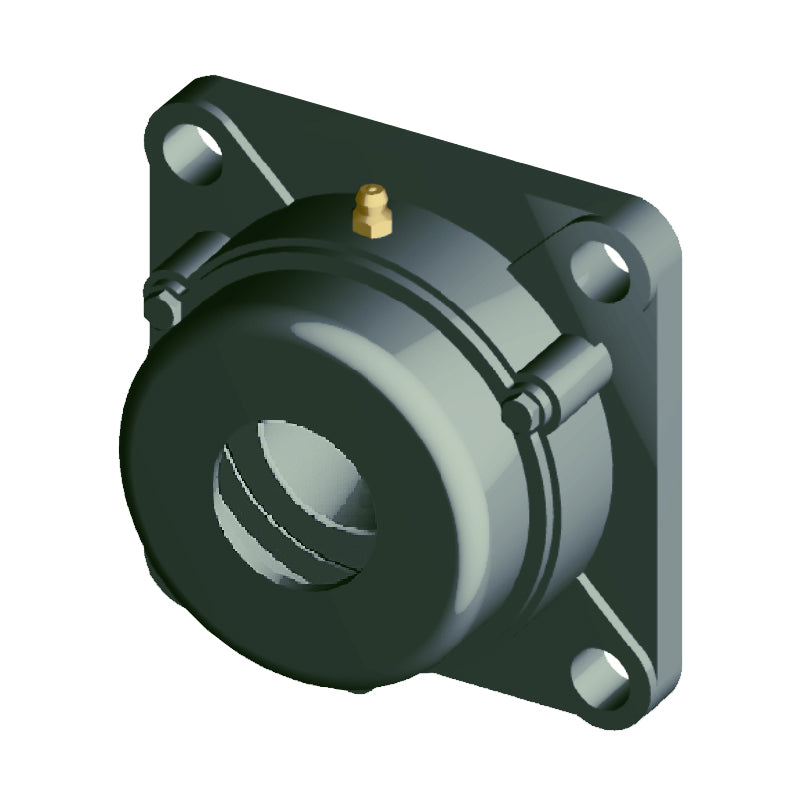 NTN C-UCFX07-105D1 Imperial Four Bolt Square Cast Iron Flange Housing with 1-5/16 inch Bore Insert with Cast Iron Cover - Open Version - Allow 2-3 Days