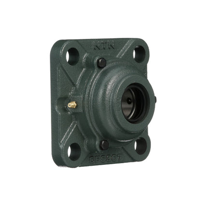 NTN C-UKFS311D1/H2311X Metric Four Bolt Square Cast Iron Housing with Cast Iron Cover - Open Version - Insert and Adaptor Sleeve Fits 50mm Shaft - Allow 2-3 Days