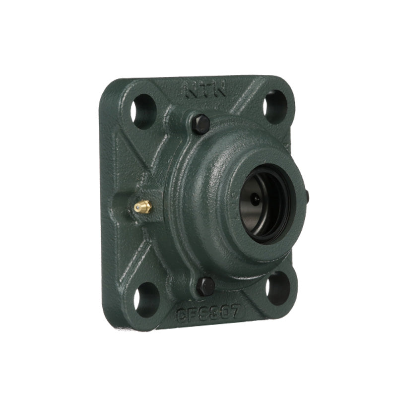 NTN C-UKFS320D1/HE2320X Imperial Four Bolt Square Cast Iron Housing with Cast Iron Cover - Open Version - Insert and Adaptor Sleeve Fits 3-1/2 inch Shaft - Allow 2-3 Days