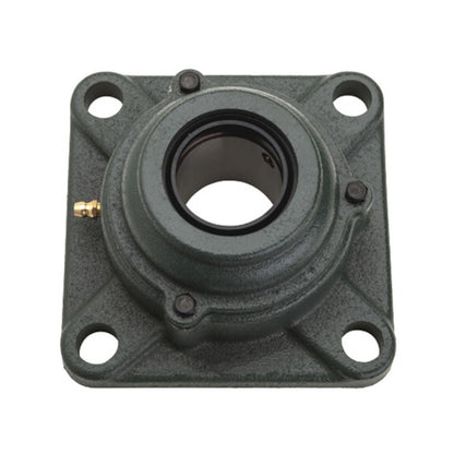 NTN S-UKF210ED1/HE2310X Imperial Four Bolt Square Cast Iron Housing with Steel Plate Cover - Open Version - Insert and Adaptor Sleeve Fits 1-3/4 inch Shaft - Allow 2-3 Days