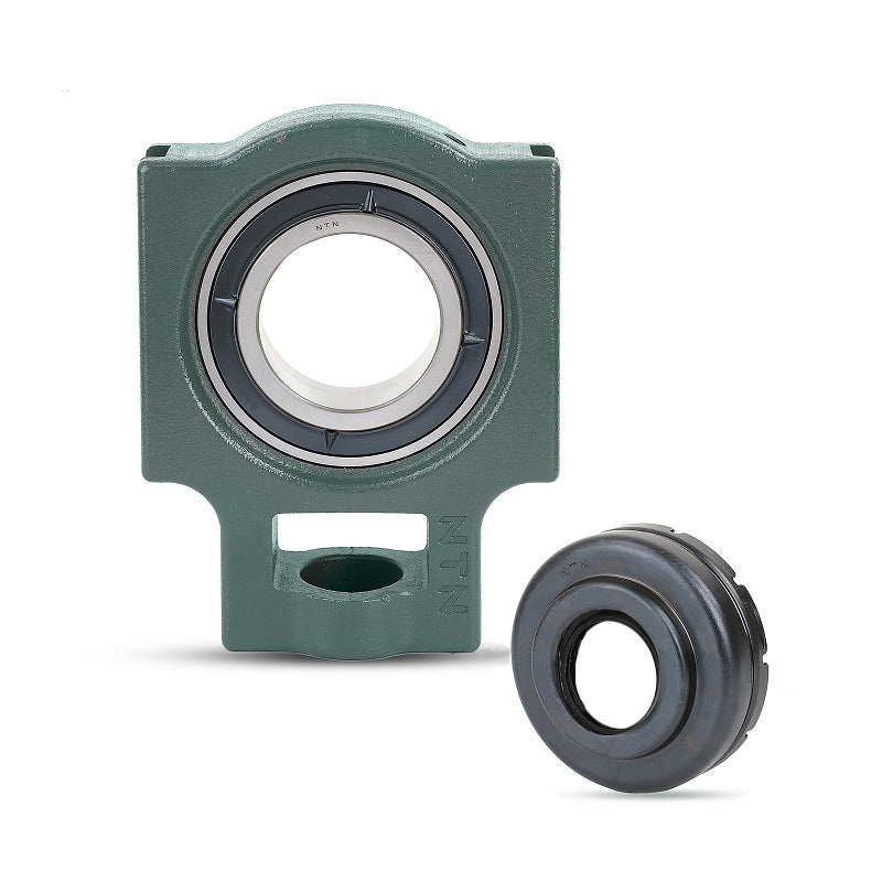 NTN S-UKT208D1/H2308X Metric Cast Iron Take Up Unit with Steel Plate Cover - Open Version - Insert and Adaptor Sleeve Fits 35mm Shaft - Allow 2-3 Days