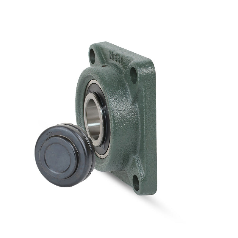 NTN SM-UCF210-115D1 Imperial Four Bolt Square Cast Iron Flange Housing with 1-15/16 inch Bore Insert with Steel Plate Cover - Closed Version - Allow 2-3 Days