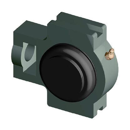 NTN SM-UKT209ED1/HE2309X Imperial Cast Iron Take Up Unit with Steel Plate Cover - Closed Version - Insert and Adaptor Sleeve Fits 1-1/2 inch Shaft - Allow 2-3 Days
