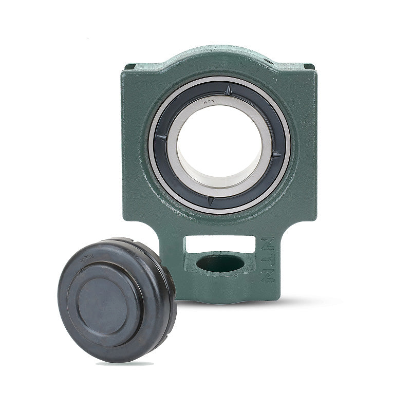 NTN SM-UKT211SD1/HS2311 Imperial Cast Iron Take Up Unit with Steel Plate Cover - Closed Version - Insert and Adaptor Sleeve Fits 1-7/8 inch Shaft - Allow 2-3 Days