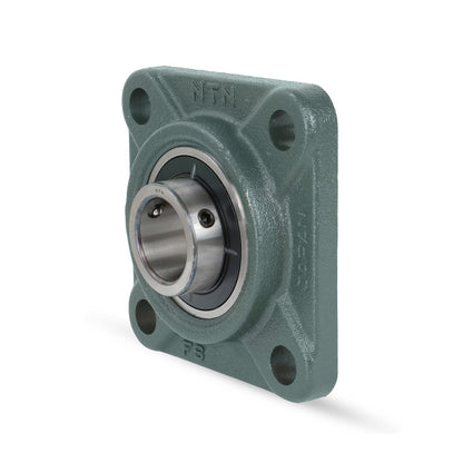 NTN UCF211D1 Metric Four Bolt Square Cast Iron Flange Housing with 55mm Bore Insert - Allow 2-3 Days