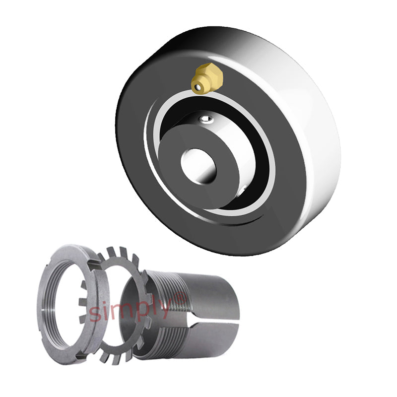 NTN UKC212D1/HS2312 Imperial Cast Iron Cartridge Unit with Adaptor Sleeve Mounted and 2-1/8 inch Bore Insert 5.1181 inch Outside Dia - Allow 2-3 Days