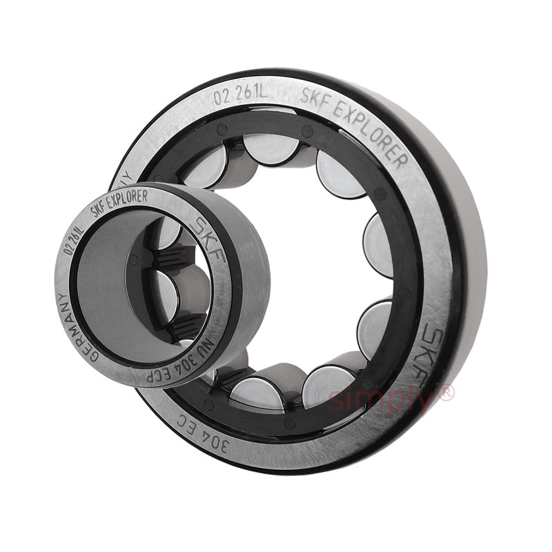 SKF NU304ECP Single Row Cylindrical Roller Bearing with Polyamide Cage 20x52x15mm