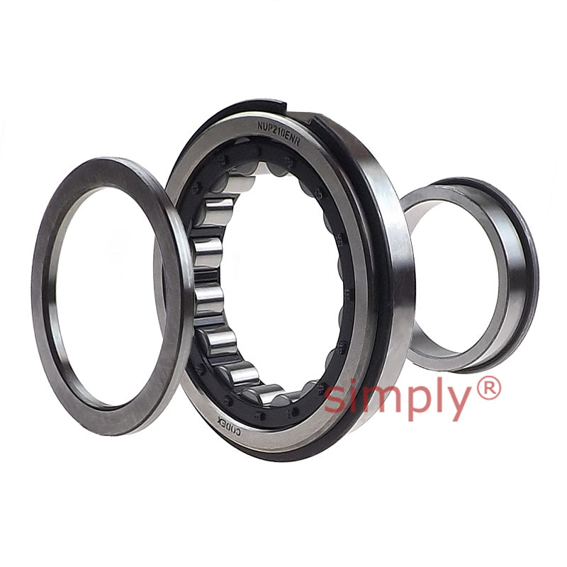Codex NUP210ENR Single Row Cylindrical Roller Bearing with Snap Ring 50x90x20mm