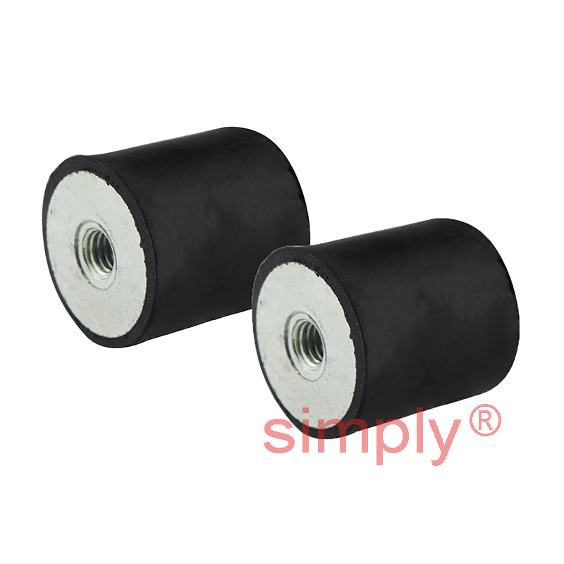 Pack of 2 High-Performance Female/Female Anti-Vibration Bobbin 20x25mm M6 Threads