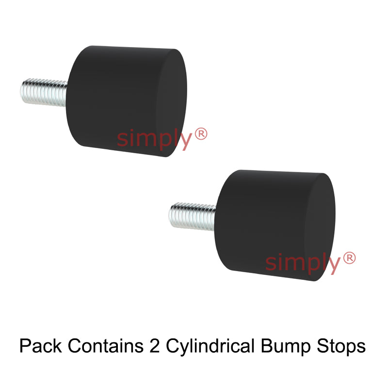 Pack of 2 High-Performance Male Rubber Cylindrical Bump Stop 15x16mm M4 Threads