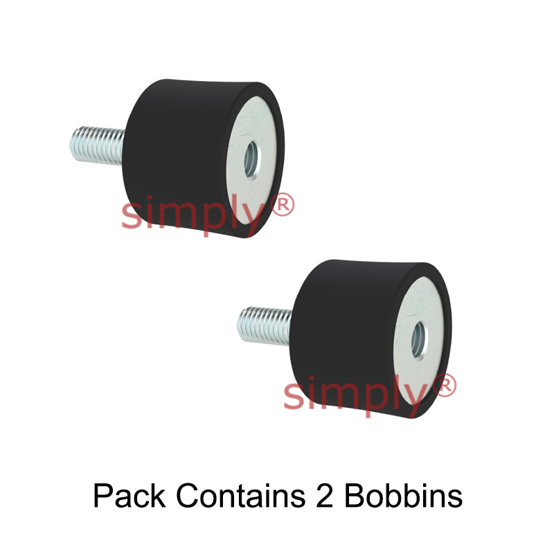 Pack of 2 High-Performance Male/Female Anti-Vibration Bobbin 20x15mm M5 Threads