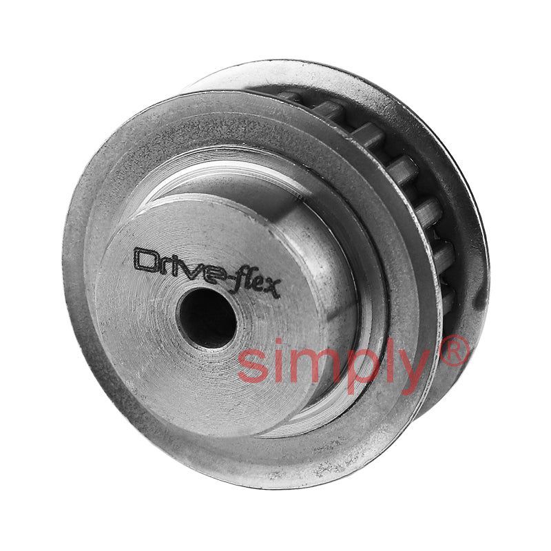 P24-MXL-025F - 0.08 inch Pitch 24 Tooth Flanged Pilot Bore Aluminium Timing Pulley for 1/4 inch Wide Belt