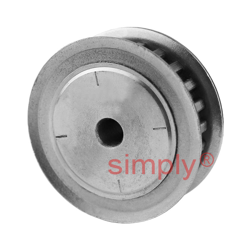 P24-MXL-025F - 0.08 inch Pitch 24 Tooth Flanged Pilot Bore Aluminium Timing Pulley for 1/4 inch Wide Belt