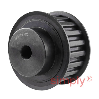 P24-L-050F - 3/8 inch Pitch 24 Tooth Flanged Pilot Bored Steel Timing Pulley for 1/2 inch Wide Belts