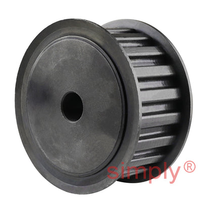 P32-L-100F - 3/8 inch Pitch 32 Tooth Flanged Pilot Bored Steel Timing Pulley for 1 inch Wide Belts