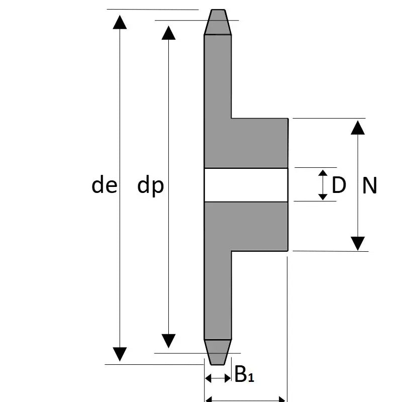 11 Tooth 06B Simplex Pilot Bore Sprocket for 3/8 inch Pitch Chain