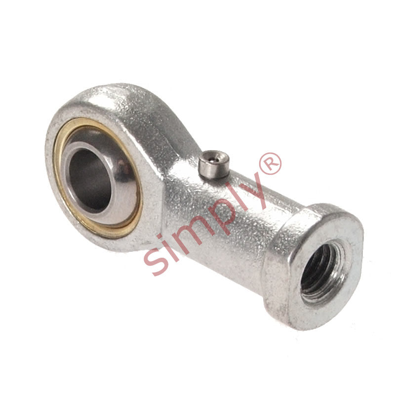 Budget PHS17 Right Hand Steel / Bronze Lined Plain Female Rod End 17mm Bore M16x1.5 Thread