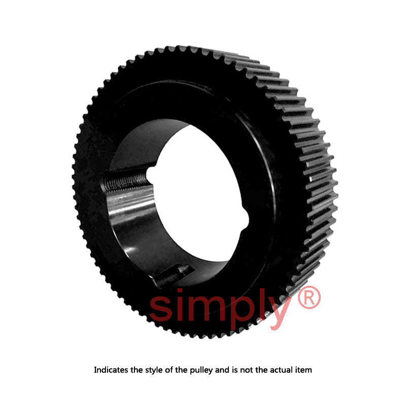 PC8M-80S-21 - 8mm Pitch 80 Tooth Polychain and Synchrochain Steel Taper Bore Timing Belt Pulley for 21mm Wide Belts