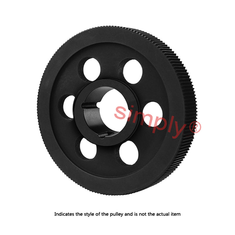 PC14M-90S-37 - 14mm Pitch 90 Tooth Polychain and Synchrochain Cast Iron Taper Bore Timing Belt Pulley for 37mm Wide Belts