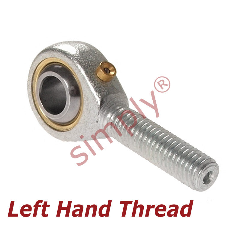 Budget POS10L Left Hand Steel / Bronze Lined Plain Male Rod End 10mm Bore M10x1.5 Thread