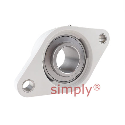 RHP PSFT1-1/2CR Thermo Plastic Two Bolt Oval Flange Housing with 1-1/2 inch Bore Stainless Insert