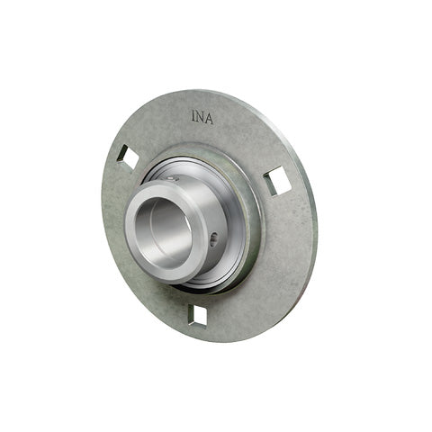 INA RA30XL Three Bolt Sheet Steel Round Housing with Eccentric Collar Insert 30mm Bore