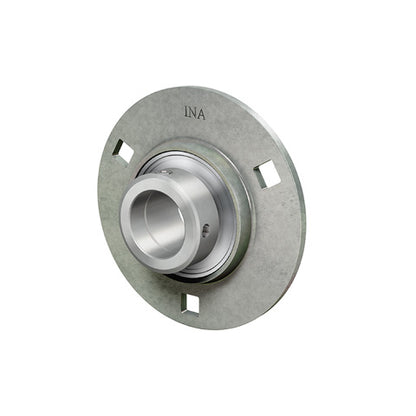 INA RAY25XL Three Bolt Sheet Steel Round Housing with Grub Screw Insert 25mm Bore