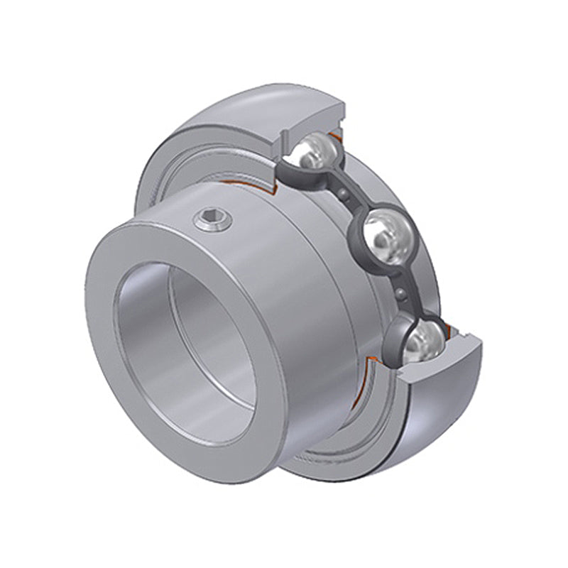 SNR SES205-16 Imperial Stainless Flatback Spherical Outer Food Safe Bearing Insert 1 inch Bore 52mm Outside Diameter with Eccentric Collar