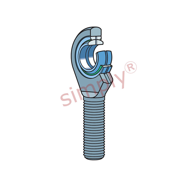 SKF SAL15ES Left Hand Steel / Steel Plain Male Rod End M14 Thread