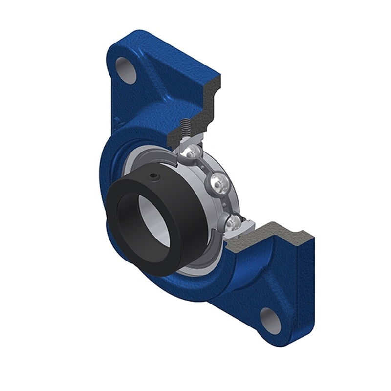 SNR ESF212 Metric Four Bolt Square Cast Iron Flange Housing with Eccentric Collar 60mm Bore - Allow 2-3 Days
