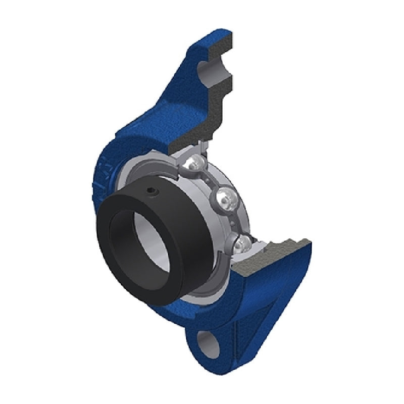 SNR ESFLE212 Metric Two Bolt Cast Iron Oval Housing with 60mm Bore Eccentric Collar Insert - Allow 2-3 Days
