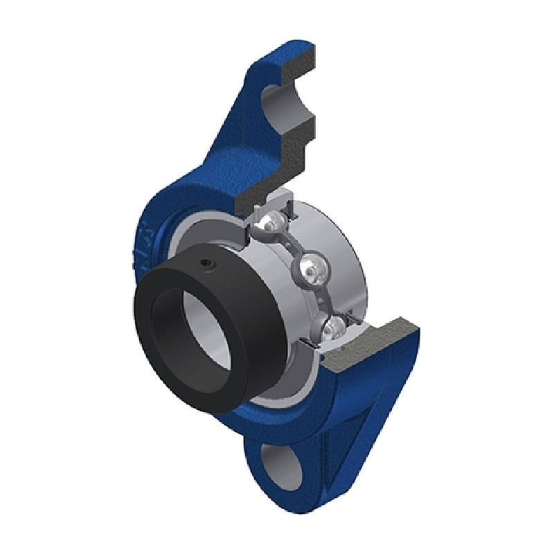 SNR EXFL208 Metric Two Bolt Cast Iron Oval Housing with 40mm Bore Eccentric Collar Insert - Allow 2-3 Days