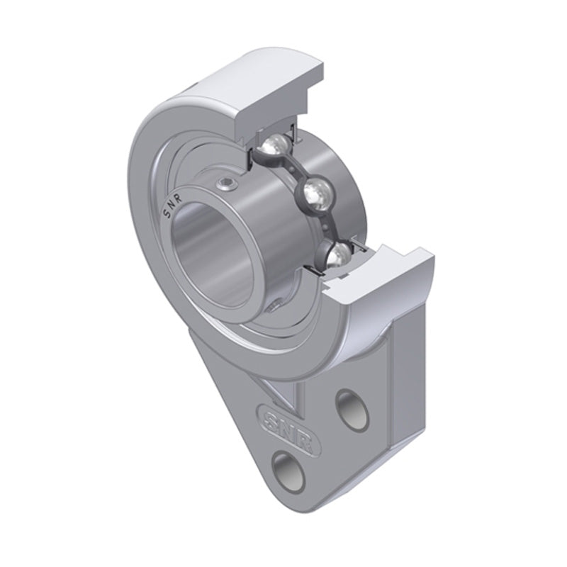 SNR MUCFBL206-20 Imperial Thermoplastic Three Bolt Flanged Bracket Housing Unit with 1/4 inch Bore Insert - Allow 2-3 Days