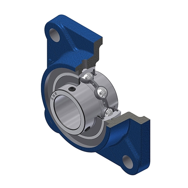 SNR UCF208N Metric Four Bolt Square Cast Iron Flange Housing with 40mm Bore Insert - Allow 2-3 Days