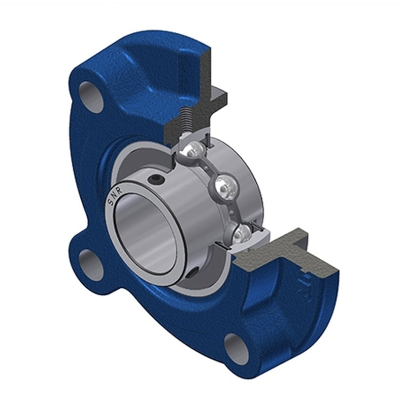 SNR UCFC209 Metric Four Bolt Cast Iron Round Flanged Housing with 45mm Insert - Allow 2-3 Days