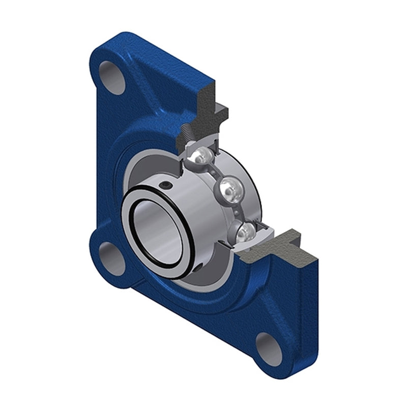 SNR UCFS324 Metric Four Bolt Square Cast Iron Flange Housing with 120mm Bore Insert - Allow 2-3 Days