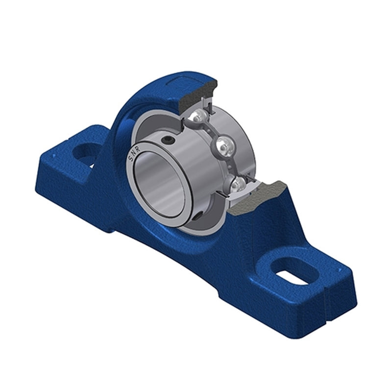 SNR UCPE215 Metric Cast Iron Two Bolt Pillow / Plummer Block Housing with 75mm Bore Insert - Allow 2-3 Days