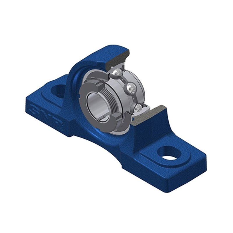 SNR UKP210H Metric Cast Iron Two Bolt Pillow / Plummer Block Housing Insert and Adaptor Sleeve Fits 45mm Shaft - Allow 2-3 Days