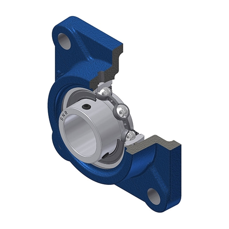 SNR USF210 Metric Four Bolt Square Cast Iron Flange Housing with 50mm Bore Insert - Allow 2-3 Days