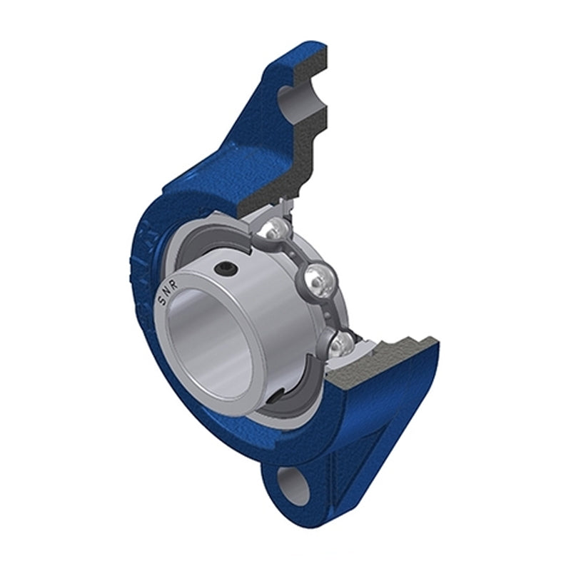 SNR USFLE207 Metric Two Bolt Oval Cast Iron Flange Housing with 35mm Bore Insert