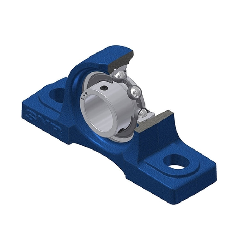 SNR USP204 Metric Cast Iron Two Bolt Pillow / Plummer Block Housing with 20mm Bore Insert